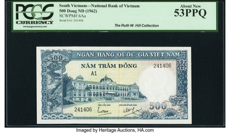 South Vietnam National Bank of Viet Nam 500 Dong ND (1962) Pick 6Aa PCGS About N...