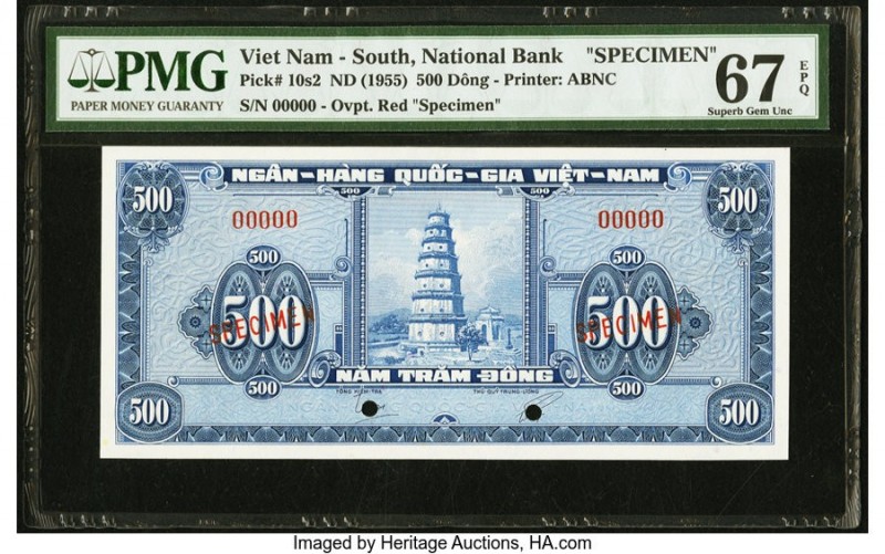 South Vietnam National Bank of Viet Nam 500 Dong ND (1955) Pick 10s2 Specimen PM...