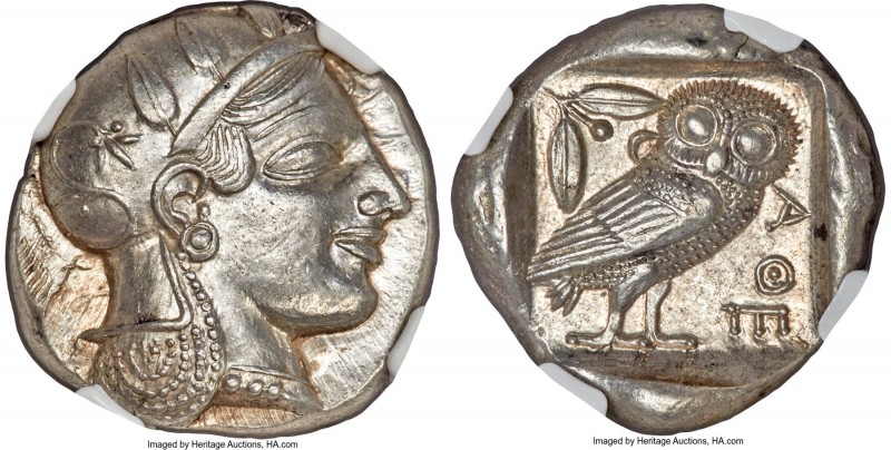 ATTICA. Athens. Ca. 465-455 BC. AR tetradrachm (25mm, 17.19 gm, 10h). NGC MS S 5...