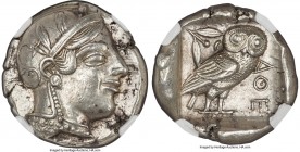 ATTICA. Athens. Ca. 455-440 BC. AR tetradrachm (25mm, 17.20 gm, 3h). NGC Choice AU S 5/5 - 4/5, Fine Style. Early transitional issue. Head of Athena r...