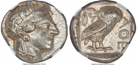ATTICA. Athens. Ca. 440-404 BC. AR tetradrachm (24mm, 17.19 gm, 12h). NGC MS 5/5 - 5/5. Mid-mass coinage issue. Head of Athena right, wearing crested ...