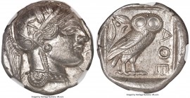 ATTICA. Athens. Ca. 440-404 BC. AR tetradrachm (24mm, 17.21 gm, 10h). NGC MS 5/5 - 5/5. Mid-mass coinage issue. Head of Athena right, wearing crested ...