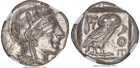 ATTICA. Athens. Ca. 440-404 BC. AR tetradrachm (25mm, 17.20 gm, 1h). NGC MS 5/5 - 4/5. Mid-mass coinage issue. Head of Athena right, wearing crested A...