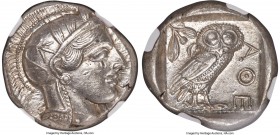 ATTICA. Athens. Ca. 440-404 BC. AR tetradrachm (25mm, 17.19 gm, 4h). NGC Choice AU S 5/5 - 5/5. Mid-mass coinage issue. Head of Athena right, wearing ...