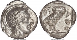 ATTICA. Athens. Ca. 440-404 BC. AR tetradrachm (24mm, 17.19 gm, 7h). NGC Choice AU 5/5 - 4/5, Full Crest. Mid-mass coinage issue. Head of Athena right...