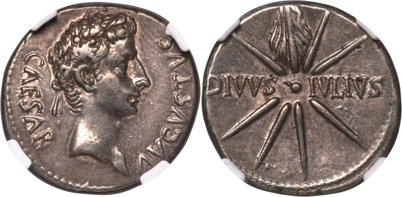 Augustus (27 BC-AD 14). AR denarius (20mm, 3.79 gm, 6h). NGC Choice XF S 5/5 - 5...