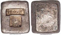 Qing Dynasty. Yunnan Liangchuo Paifangding ("Two-Stamp Tablet") Sycee of 10 Taels ND (c. 19th-20th Century), Cribb-LXXII.C.1031. 50x44mm. 372.07gm. Ca...