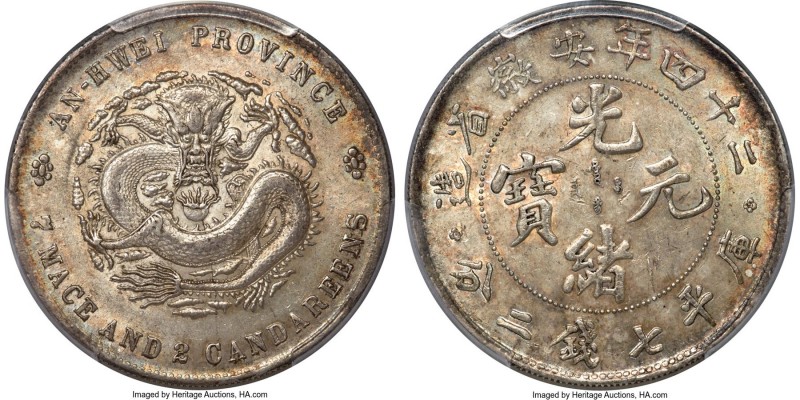 Anhwei. Kuang-hsü Dollar Year 24 (1898) MS62 PCGS, Anking mint, KM-Y45.2, L&M-20...