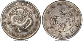Anhwei. Kuang-hsü Dollar Year 24 (1898) XF Details (Chop Mark) PCGS, Anking mint, KM-Y45.2, L&M-204, Kann-53a, WS-1082. Small rosette, flat 4 variety....