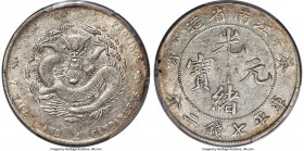 Kiangnan. Kuang-hsü Dollar CD 1903 AU50 PCGS, Nanking mint, KM-Y145a.10, L&M-251, Kann-96. Extra spines variety with HAH and rosette in legend. A laud...