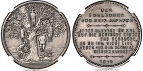 Kiau Chau. German Occupation silver Satirical Medal 1914-Dated MS66 NGC, Zetzmann-4062 (RRR). 34mm. Presently the finest certified Mint State specimen...