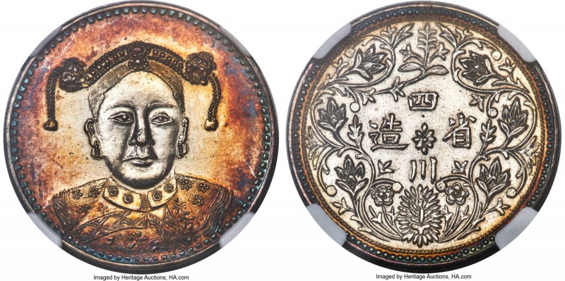 Szechuan. Empress Tzu Hsi Fantasy 50 Cents ND MS63 NGC, KM-X427, Kann-B28, WS-13...