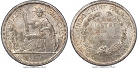French Colony Piastre 1895-A MS64 PCGS, Paris mint, KM5a.1, Lec-277. Second variety with weight as 27 grams. Lustrous throughout, the surfaces display...