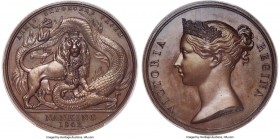 British Colony. Victoria bronzed-copper Specimen Unadopted "First Opium War" Military Decoration 1842 SP65 PCGS, Fonrobert-Unl., Barac-Unl., BHM-Unl.,...