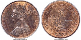 British Colony. Victoria Proof Cent 1863 PR62 Red and Brown PCGS, KM4.1. Dot on reverse. Very scarce in Proof. Semi-matte in appearance, with streaks ...