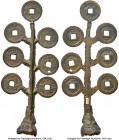 Kanei Tsuho 7-Coin 1 Mon Money Tree ND (1708-1712) AU/UNC, Opitz-pg. 229 (this piece illustrated), cf. Hartill-4.109 (for coin type). 148x63mm. Each c...