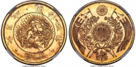 Meiji gold 10 Yen Year 4 (1871) MS65+ NGC, Osaka mint, KM-Y12, JNDA 01-2. Variety without border. A very highly contested type at this gem level, with...