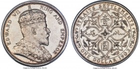 British Colony. Edward VII Dollar 1903-B MS64 PCGS, Bombay mint, KM25. With incuse "B" mintmark. Fully struck, with broad, raised rims and watery fiel...