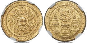 Rama IV gold 2-1/2 Baht (Pat Dueng) ND (1863) MS64 NGC, Bangkok mint, KM-Y13, Krisadaolarn/Mihailovs-pg. 163, Plate F31. An appealing selection of the...