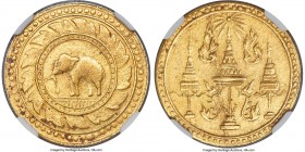 Rama IV gold 8 Baht (Tot) ND (1863) MS63 NGC, Bangkok mint, KM-Y15, LeMay-Unl., Krisadaolarn/Mihailovs-pg. 163, Plate F31. A very fleeting choice rend...