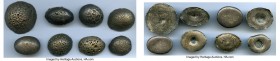Qing Dynasty 8-Piece Lot of Uncertified Small Sycee, 1) Yuansi Changyuankezi ("Fine Silk Oval") Sycee of 1/2 Tael ND (c. 19th Century) - AU, cf. Cribb...