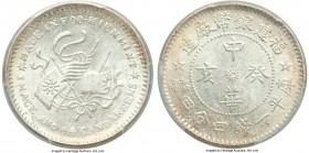 Fukien. Republic 20 Cents CD 1923 MS61 PCGS, KM-Y381.3, L&M-305. Variety with stars rather than rosettes on reverse. Icy white with full cartwheel lus...