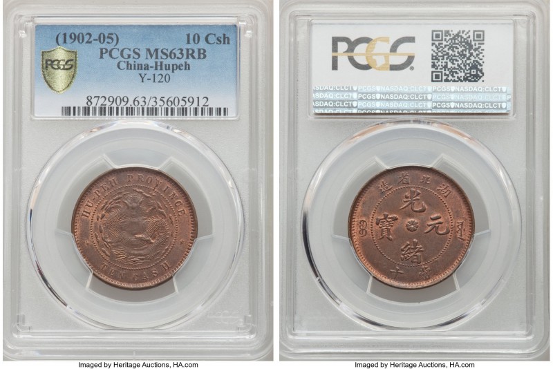 Hupeh. Kuang-hsü 4-Piece Lot of Certified 10 Cash ND (1902-1905) PCGS, 1) 10 Cas...