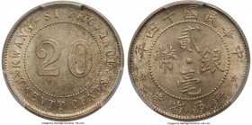 Kwangsi. Republic 20 Cents Year 14 (1925) MS64 PCGS, KM-Y415a, L&M-173. Presently tied for the second finest example of this minor certified to-date b...