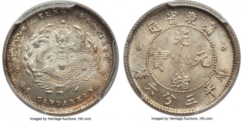 Kwangtung. Kuang-hsü 5 Cents ND (1890-1905) MS65 PCGS, KM-Y199, L&M-137. A sharp...