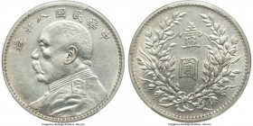 Republic Yuan Shih-kai Dollar Year 8 (1919) XF Details (Cleaning) PCGS, KM-Y329.6, L&M-76. A moderately circulated example of this classic and popular...