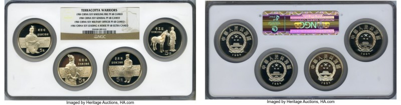 People's Republic 4-Piece Certified silver "Terracotta Warriors" 5 Yuan Proof Se...