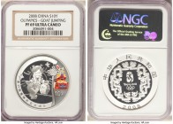 People's Republic 6-Piece Certified gold & colorized silver "Beijing Olympics" Yuan Proof Set 2008 PR69 Ultra Cameo NGC, 1) silver "Goat Jumping" 10 Y...