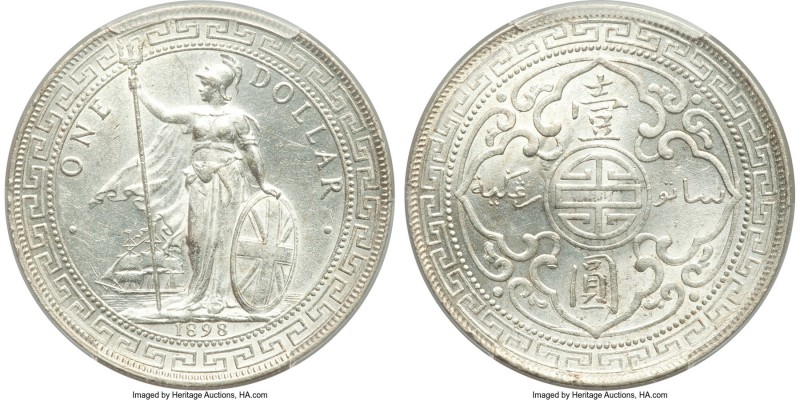 Victoria Trade Dollar 1898-(B) MS61 PCGS, Bombay mint, KM-T5, Prid-7. A scarcer ...
