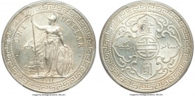 George V Trade Dollar 1911-B MS63 PCGS, Bombay mint, KM-T5. A beaming choice representative clearly struck from heavily polished dies. 

HID0980124201...
