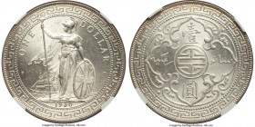 George V Trade Dollar 1930-B MS64+ NGC, Bombay mint, KM-T5, Prid-28. A striking offering, seldom found finer, and positively brimming with mint luster...