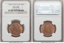 British Colony. Victoria Pair of Certified Cents 1900-H NGC, 1) Cent - MS64 Red and Brown 2) Cent - MS65 Red Heaton mint, KM4.3. A lustrous pair of Ce...