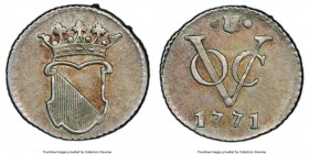 Dutch Colony. United East India Company silver Specimen 1/2 Duit 1771 SP50 PCGS, Utrecht mint, KM112.1a. Utrecht issue. A scarce presentation off-meta...