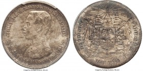 Rama V Baht ND (1876-1900) MS65 PCGS, KM-Y34. Near the uppermost end of certified quality for the type and revealing a unique mottled tone over glowin...