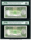Australia Commonwealth Bank of Australia 1 Pound ND (1961-65) Pick 34a R34 Two Examples PMG Extremely Fine 40 EPQ; Choice Very Fine 35. One example ha...