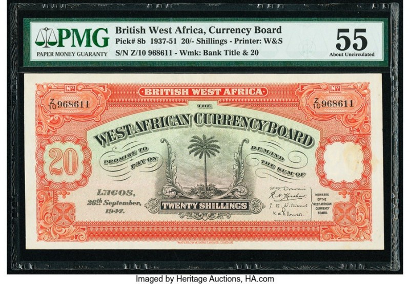 British West Africa West African Currency Board 20 Shillings 26.9.1947 Pick 8b P...