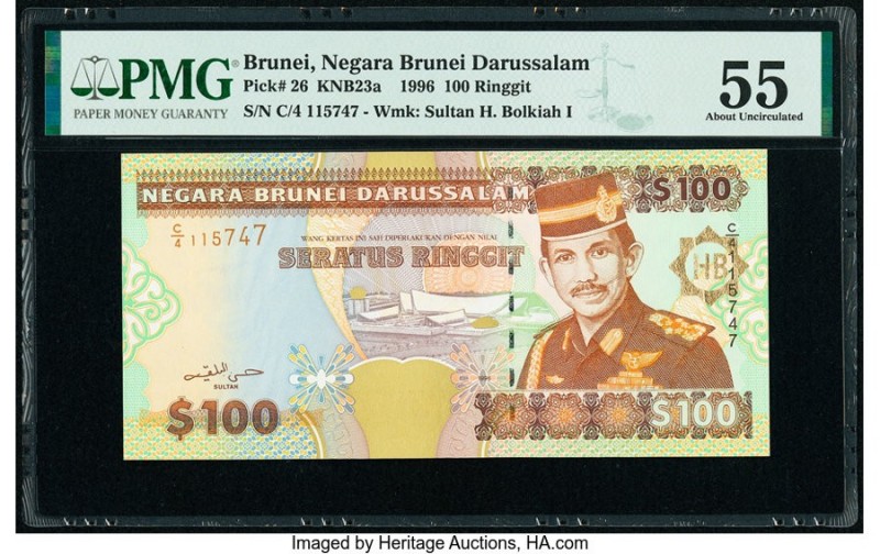 Brunei Negara Brunei Darussalam 100 Ringgit 1996 Pick 26 KNB23a PMG About Uncirc...