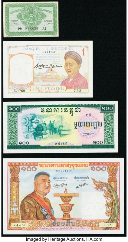 Cambodia, Lao and South Vietnam Group Lot of 7 Examples Crisp Uncirculated. 

HI...