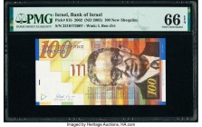 Israel Bank of Israel 100 New Sheqalim 2002 (ND 2003) Pick 61b PMG Gem Uncirculated 66 EPQ. 

HID09801242017

© 2020 Heritage Auctions | All Rights Re...