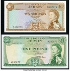 Jersey States of Jersey 10 Shillings; 1 Pound ND (1963) Pick 7a; 8b Two Examples About Uncirculated-Crisp Uncirculated. 

HID09801242017

© 2020 Herit...