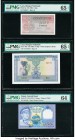Lao Banque Nationale du Laos 1; 10 Kip ND (1962) Pick 8a; 10b Two Examples PMG Gem Uncirculated 65 EPQ (2); Nepal Central Bank 1; 25 Rupees ND (1974);...