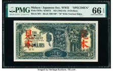 Malaya Japanese Government 10 Dollars ND (1942-44) Pick M7bs Specimen PMG Gem Uncirculated 66 EPQ. Two POCs; red overprints.

HID09801242017

© 2020 H...
