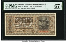 Ukraine German Occupation 20 Karbowanez 5.3.1942 Pick 53 PMG Superb Gem Unc 67 EPQ. 

HID09801242017

© 2020 Heritage Auctions | All Rights Reserve