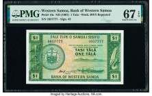 Western Samoa Bank of Western Samoa 1 Tala ND (1967) Pick 16c PMG Superb Gem Unc 67 EPQ. 

HID09801242017

© 2020 Heritage Auctions | All Rights Reser...