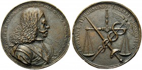 MEDAGLIE ITALIANE
NAPOLI
Antonio Alvarez Osorio, Vicerè di Napoli, 1672-1675. Medaglia opus Chéron. Æ gr. 48,80 49,5 D ANT PET ALVAR OSOR MARCH VEL ...