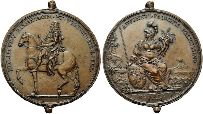 MEDAGLIE ITALIANE
NAPOLI
Filippo V di Spagna, 1700-1707. Medaglia 1702 opus A....